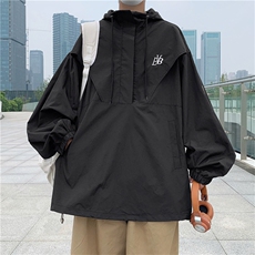 日系cityboy情侣冲锋衣夹克男秋季潮牌小众连帽外套JK08719-P50，男装夹克，星座308B-1