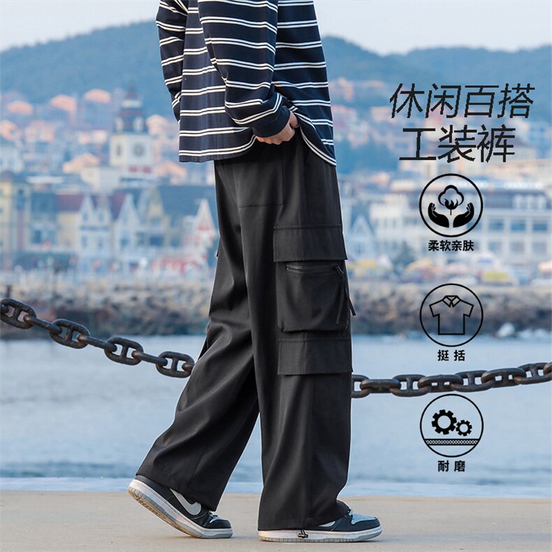 工装裤男秋季新款潮牌直筒机能冲锋裤男生休闲长裤K1230-特批-35图片