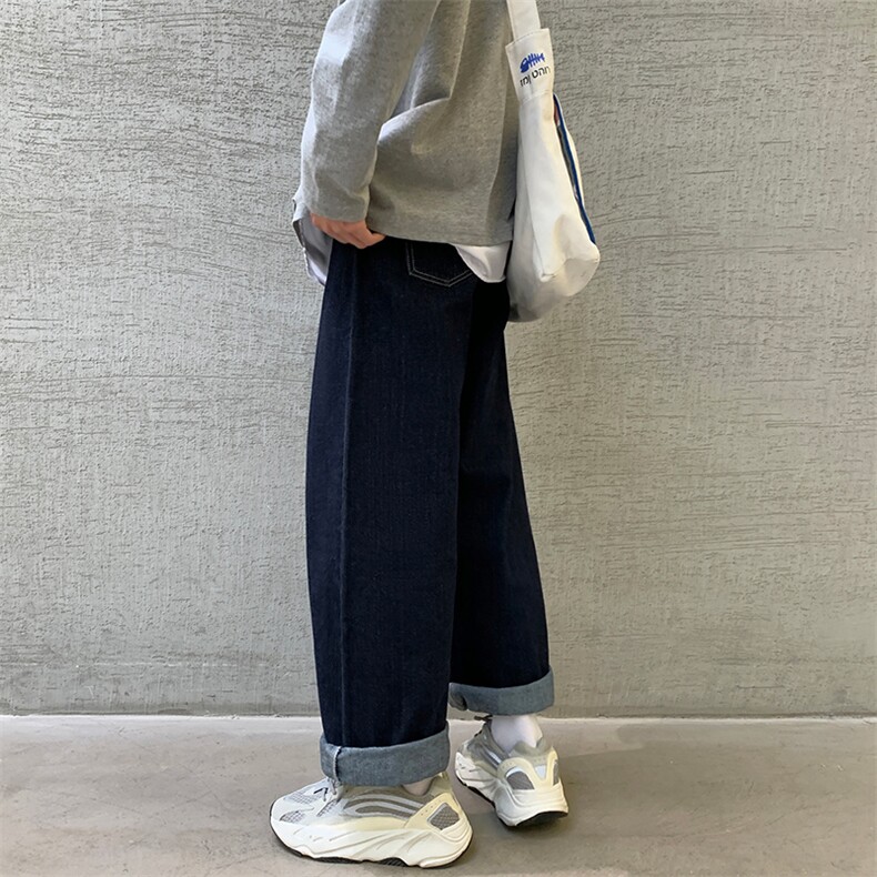 2025秋冬新款港风纯色直筒宽松日系牛仔裤潮男B381-2/9915/P58,男装牛仔裤,电商B381-2