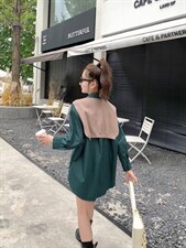 秋季披肩衬衫，女装衬衫，吉之红