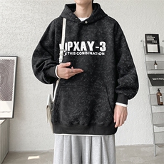 大皂风秋冬重磅450克假两件宽松连帽卫衣宽松-WY3707-P70控108，男装卫衣，电商B208