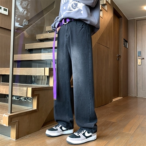美式复古百搭 高街潮牌宽松直筒牛仔裤A158-NZK802-P35特价图片