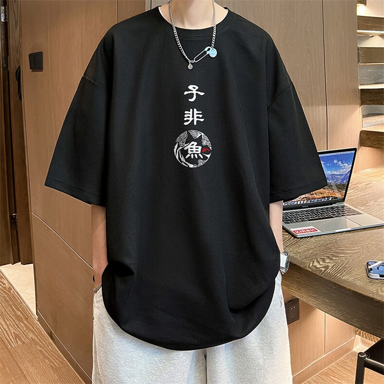 华夫格t恤男短袖男大码五分袖 酒店风 HT73070-P22图片