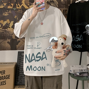 Q11187-P30 NASA联名同款春夏季七分袖t恤男大码五分袖男短袖中袖图片