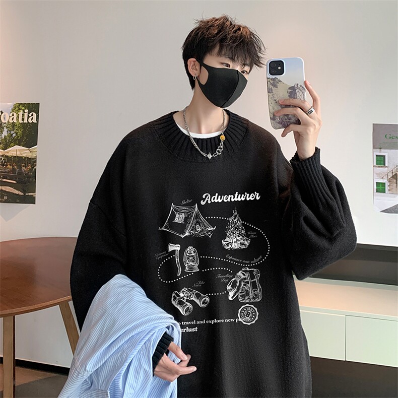 半高领毛衣男士大码针织衫男毛线衣男M18336-P45加绒款-P65,男装针织衫/毛衣,电商A040