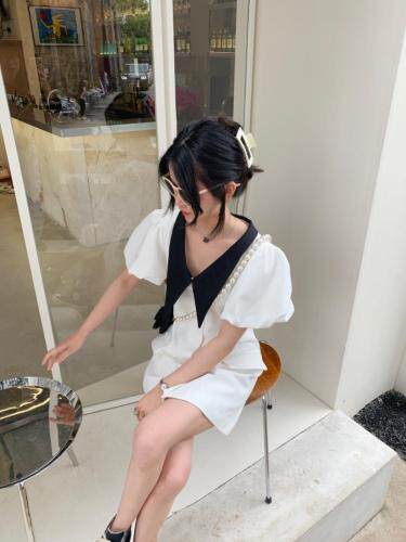 尖领连衣裙，女装连衣裙，HE