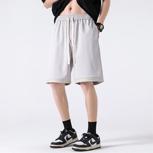 夏季新款冰丝垂感短裤无影墙休闲裤男免烫宽松凉感K23203-P39控58图片