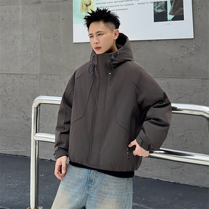 2025新标90白鸭绒连帽男羽绒服日系风外套大码  303-P320图片