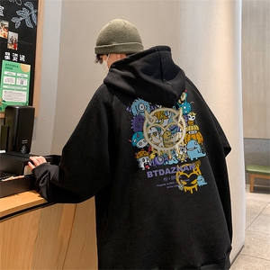 已注册港风得物抖音直播高品质男宽松连帽卫衣外套W5004P45控68图片
