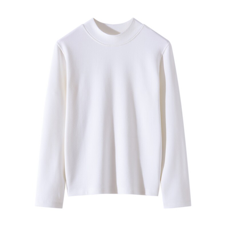 2025年秋季时尚百搭通勤简约休闲加绒长袖，女装T恤，硕诚羊绒