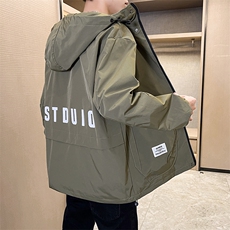 店主风-冲锋衣春秋季新款工装连帽长袖夹克外套2301P105，男装夹克，电商A203-1
