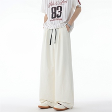 8XL-M撞色山本裤男夏季薄宽松垂感休闲慵懒速干冰丝阔腿裤K9153，男装休闲裤，电商D206-1