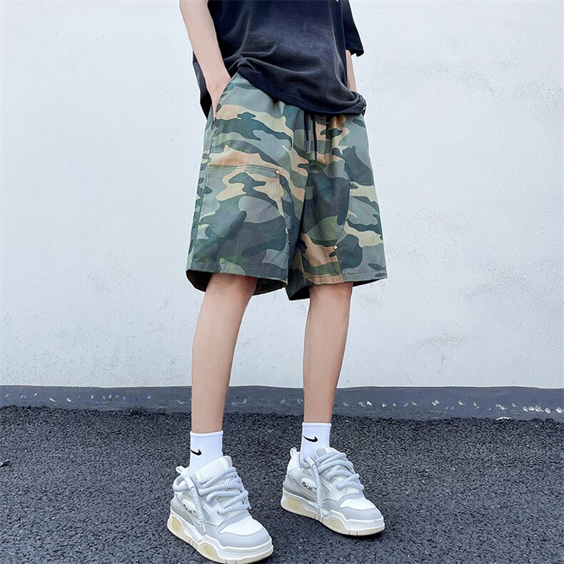 迷彩休闲短裤男韩版潮高街帅气个性2023夏季ins五分裤K4191-P35,男装休闲裤,星座412-3
