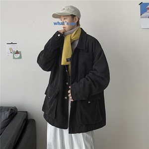 秋装 港风情侣复古灯芯绒夹克工装宽松休闲外套潮中性风 H203/P70图片