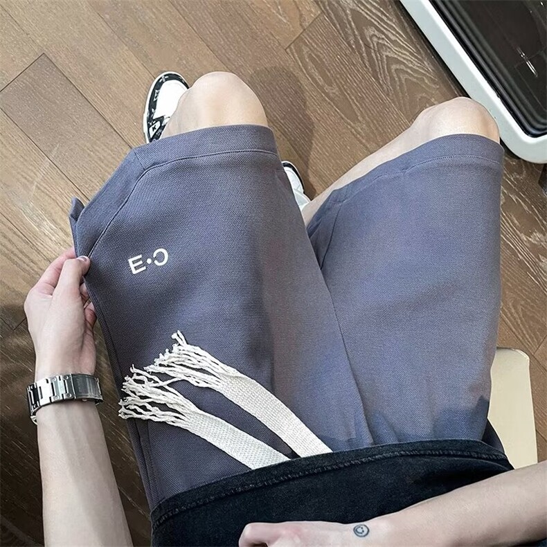 高品质夏款男短款字母印花长系带休闲五分短裤D36P35,男装牛仔裤,星座1013-1