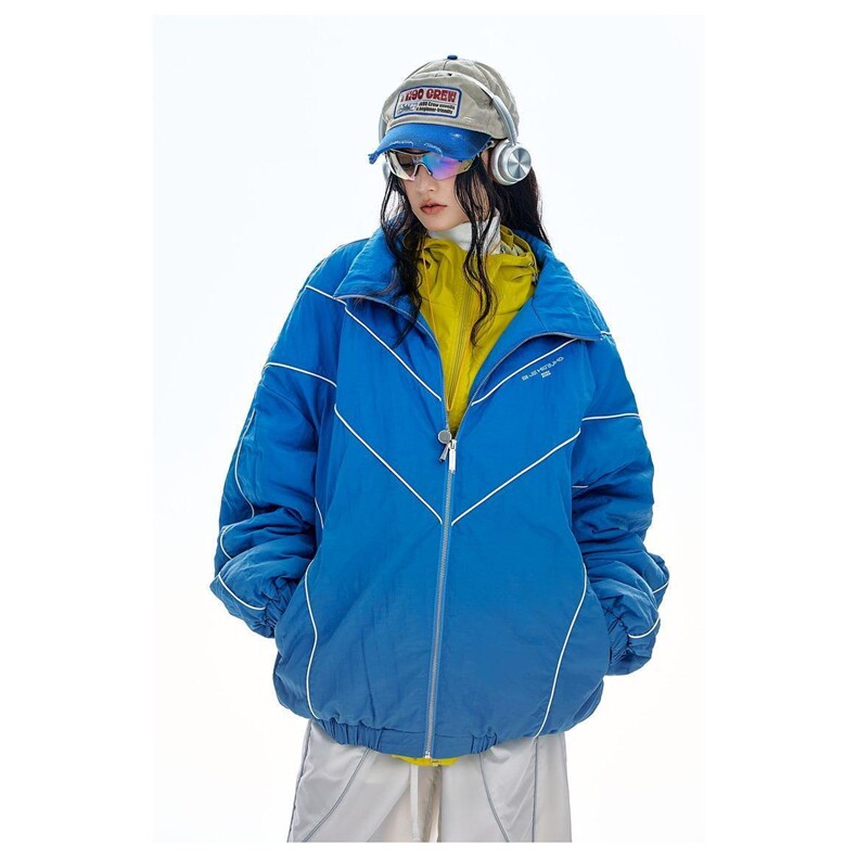 1506-1/MFA5081/P94克莱因蓝条纹立领防寒服男棉衣冬装外套暖棉袄,男装棉衣,星座1506-1
