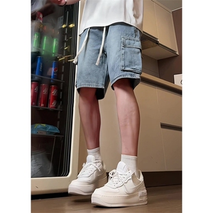 有货（自家图）港风男士牛仔工装五分裤抽绳中裤子DK581批48控68图片
