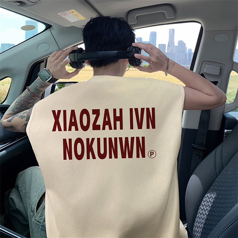 量大优得物抖音高品质重磅230克美式印花无袖t恤背心WB273特P18,男装背心/马甲,电商A486