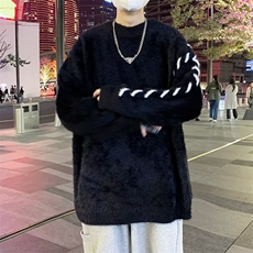 毛衣男冬季潮牌设计感圆领毛衫保暖青少年仿水貂毛M239P58，男装针织衫/毛衣，星座1116-2