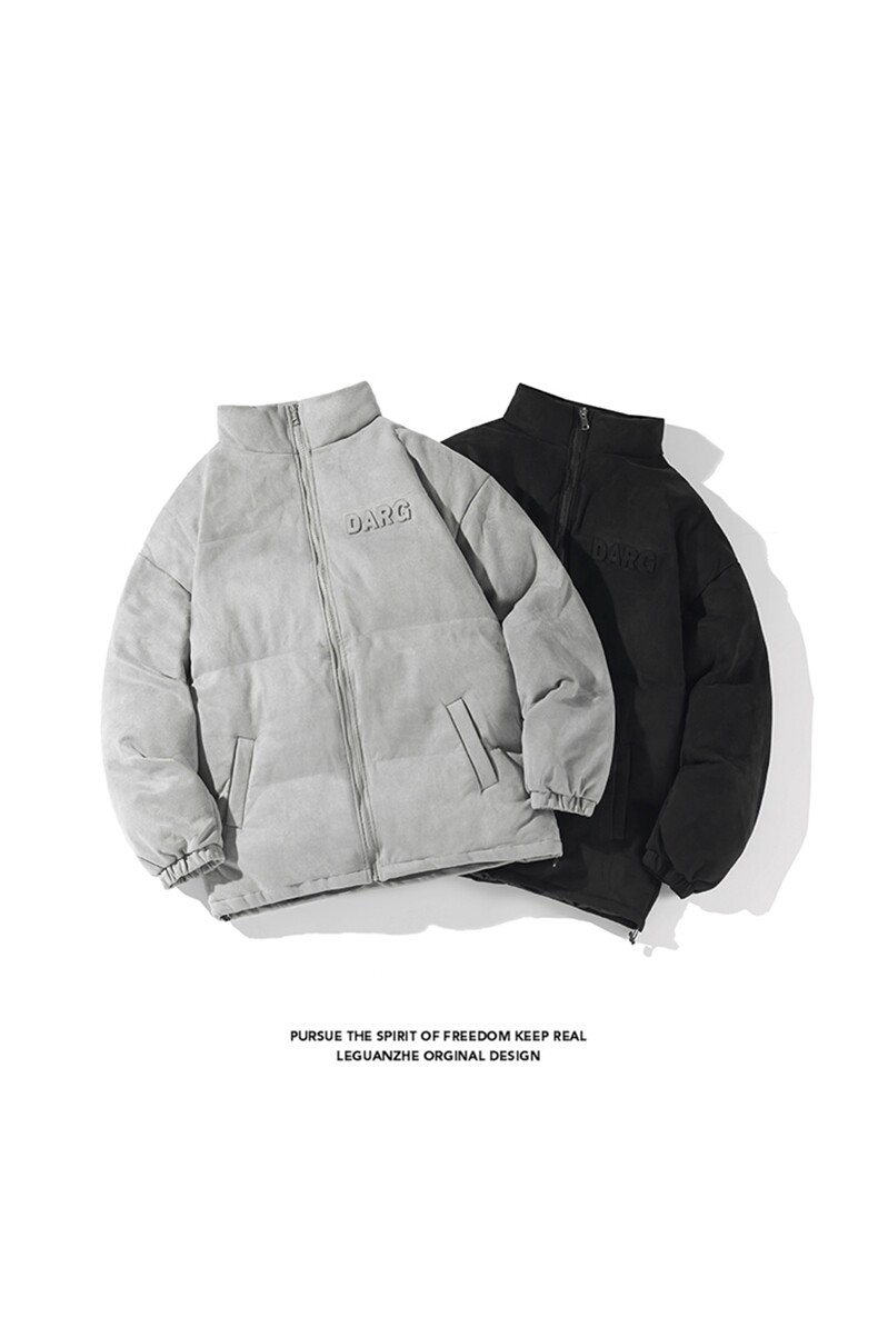 2025冬季新款港风白底大码麂皮绒立领棉衣M-5XHM22612-P115,男装棉衣,电商A022