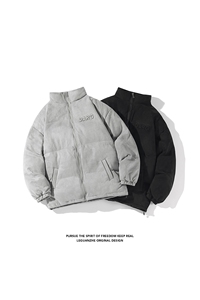2025 冬季新款 港风白底大码麂皮绒立领棉衣M-5X HM22612-P115图片