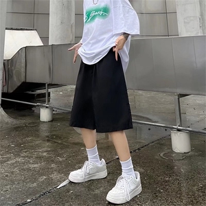 港风宽松百搭纯色五分裤男韩版潮流休闲短裤D6001P20图片