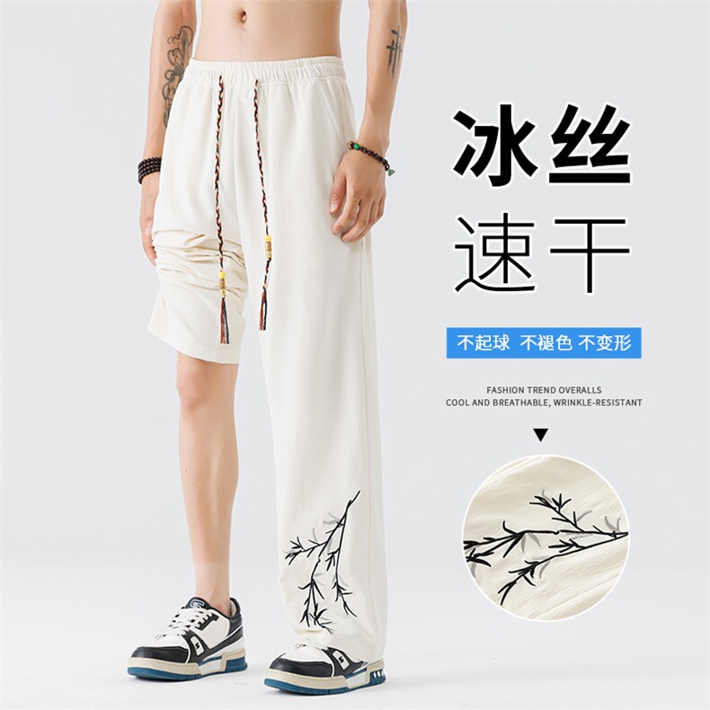 夏季男士新中式休闲裤时尚港风直筒裤K81-P25,男装休闲裤,星座209-1