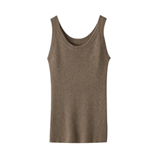 秋冬新款舒适时尚百搭抽条圆领吊带背心优雅显瘦柔软亲肤，女装背心吊带，雅之冉羊绒