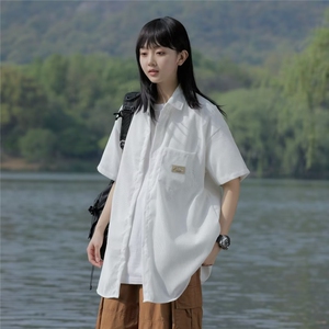 衬衫男短袖韩版潮流女帅气2023夏季新款ins宽松百搭外套CY327-P32图片