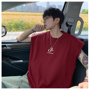 可48小时发货支持抖音得物来样二开240克重磅美式纯棉背心无袖t恤图片
