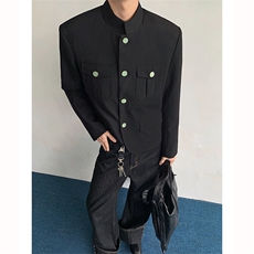 现货！25短款新中式立领男士中山装西装外套XZ81-P135，男装西服，电商B288