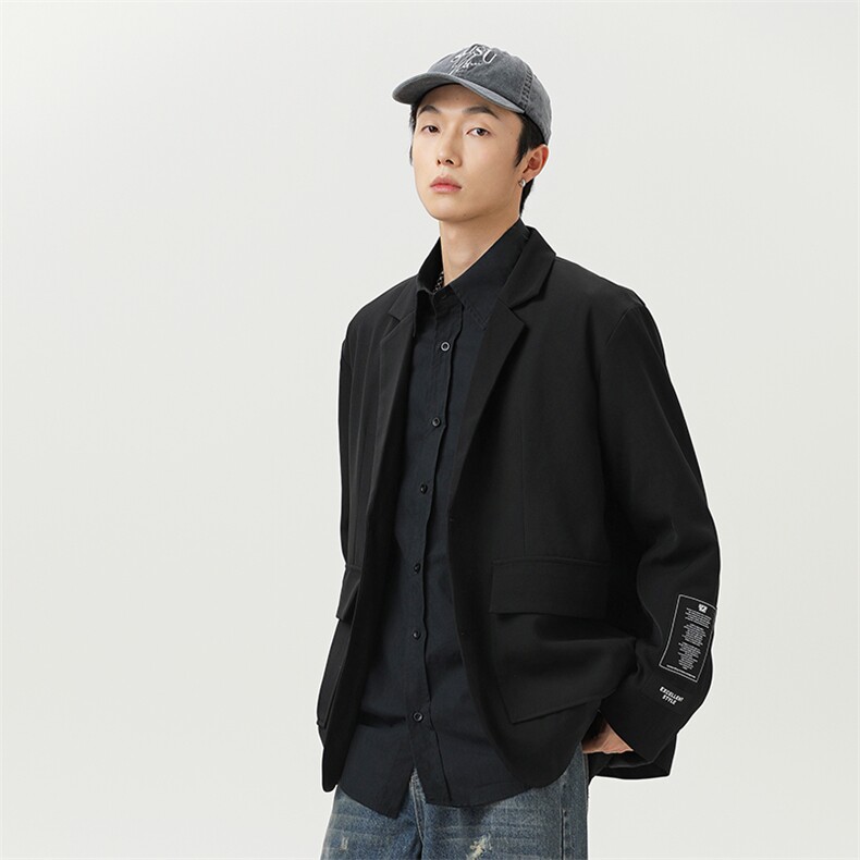 休闲情侣西装外套韩系氛围感穿搭高街英伦雅痞西服A436-2517-P85,男装西服套装,电商A436