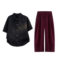 黑色+酒红色
