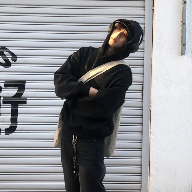 抖音得物高品质二开秋冬美式高街重磅结构辑明线连帽卫衣外套W75,女装短外套,电商A486