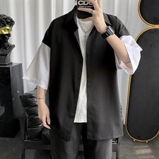 五分袖衬衫春款男港风潮流C00005P30,男装衬衫,星座1116-2