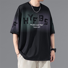 2025夏季新款无影墙大码冰丝印花短袖T恤M-5XHT25530-特P25，男装T恤，电商A022