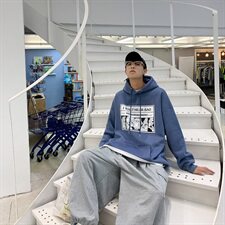 WY10-P48秋冬男装港风大码时尚潮流连帽卫衣男套头衫，男装卫衣，电商B369（原A024）