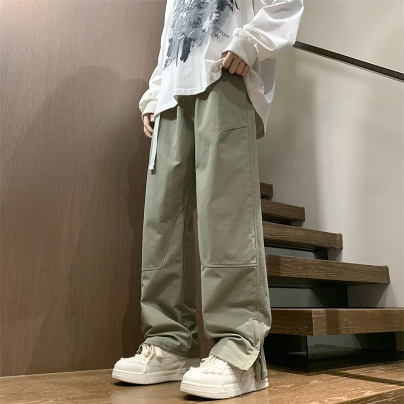 港风秋冬工装裤三条杠开叉拖地宽松休闲伞兵裤男K23321-P50控68,男装工装外套,星座717