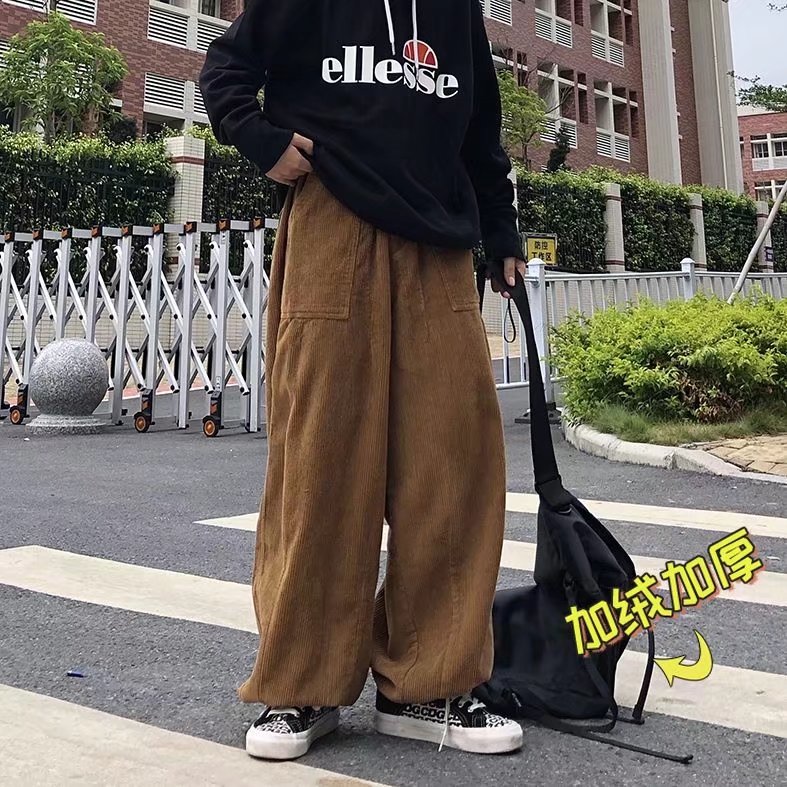 日系灯芯绒裤子男春秋潮牌复古休闲裤加绒款AJ377P40常规30，男装休闲裤，星座1116-2