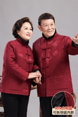 常货冬风唐装可脱卸毛领羽绒服90白鸭绒中老年羽绒服唐装套装，男装羽绒服，钱塘723
