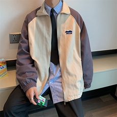 休闲宽松百搭外套嘻哈新款潮牌男拼接撞色夹克棒球服W1441-P50，男装夹克，星座512-2