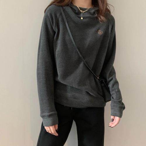 时尚宽松笑脸帽衫，女装，简单小珍