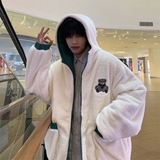XZ213-MY53-P128控148港风大码加绒双面穿连帽保暖棉服男潮冬季，男装棉衣，星座213