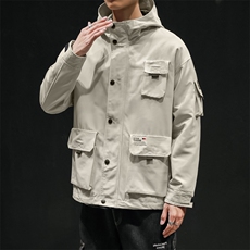 2021春季新款立体口袋工装夹克连帽外套大码钱塘6025-jk15-p90，男装夹克，星座311A