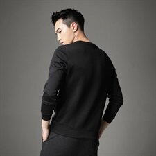 男圆领卫衣刺绣工艺个性潮时尚秋冬男标准码货号6081-1，男装卫衣，钱塘6007(原2006)