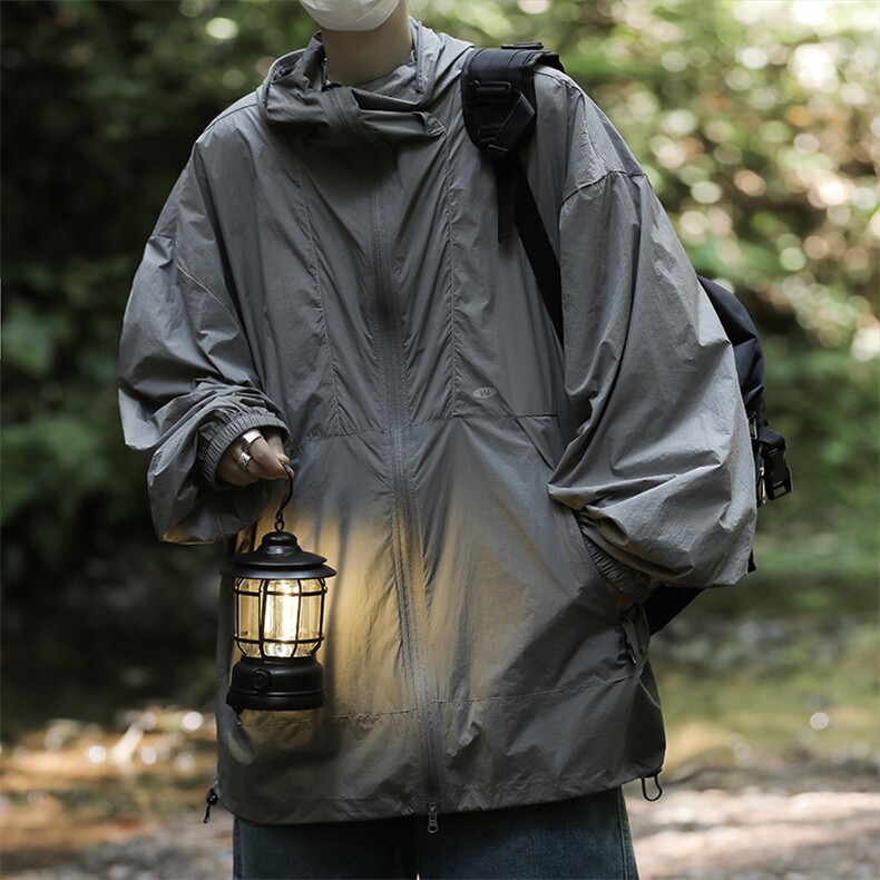 山系夏季薄款运动防晒衣潮户外透气连帽防晒服外套男女9257-P45,男装夹克,星座1008