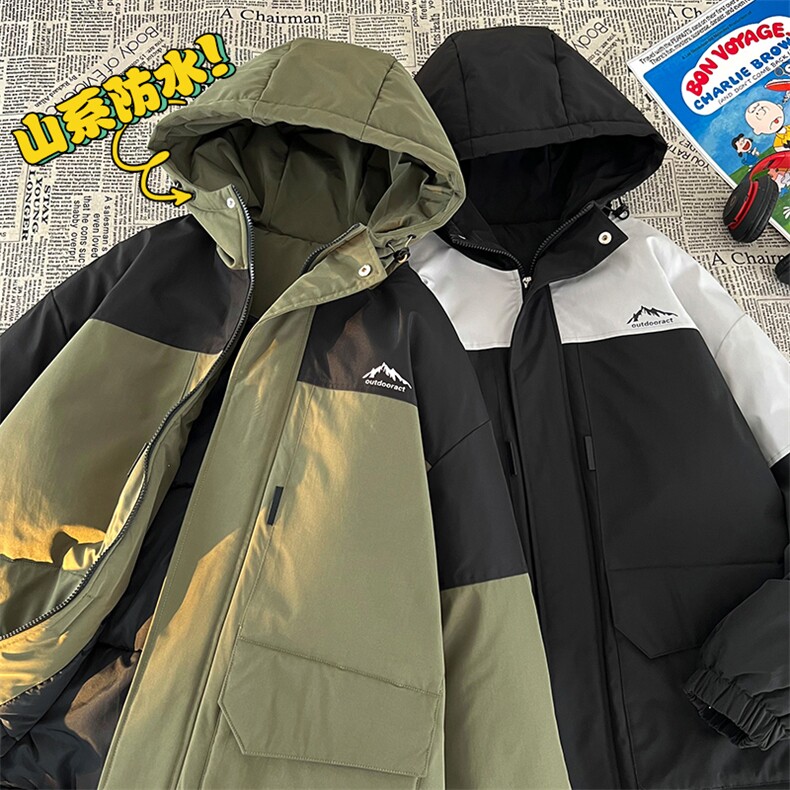 新款港风棉服大口袋宽松时尚港风青少年棉袄外套MY9305P-95,男装棉衣,电商A128