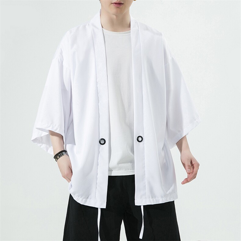 夏季新款冰丝冰感跑量短袖防晒服男士和服七分袖披风111特p25,男装防晒衣,星座815（原A203）