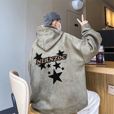特P43控78秋季360G麂皮绒印花宽松休闲连帽卫衣JWY3262，男装卫衣，电商B370
