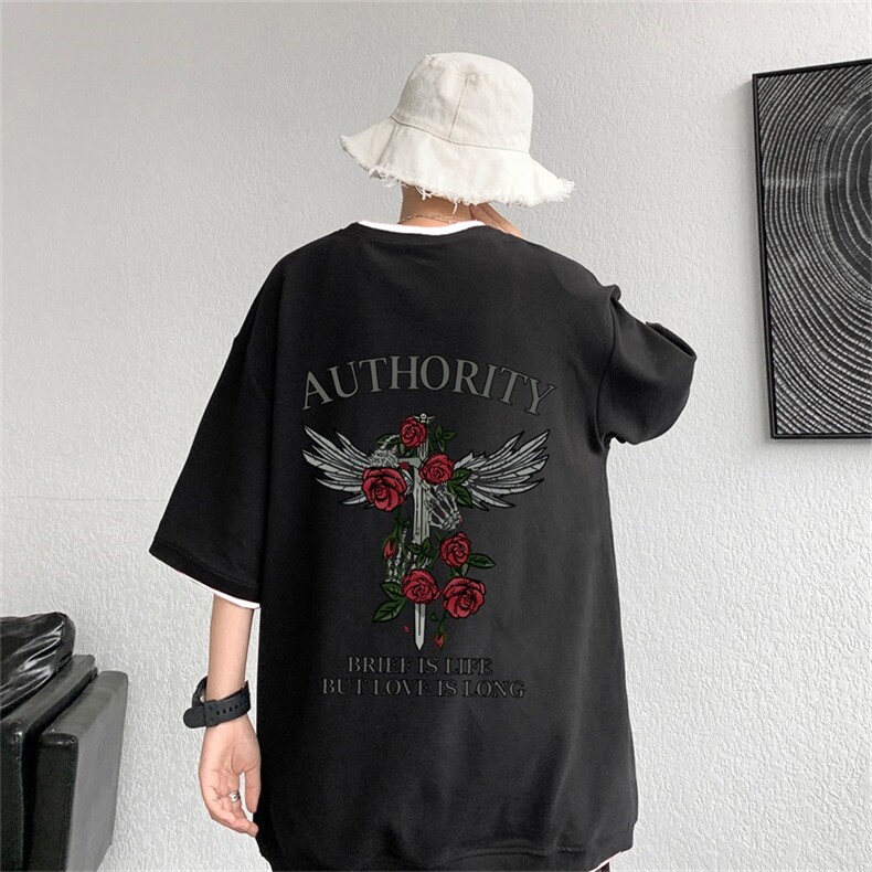 电商DSA028-DTA23L85P35100棉港风休闲印花短袖T恤大码宽松上衣,男装T恤,电商A028